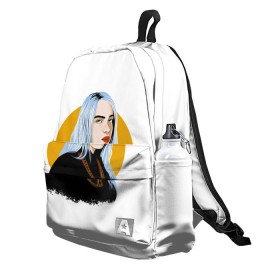 Рюкзак 3D с принтом Billie Eilish в городе Новоалтайск, 100% полиэстер | лямки с регулируемой длиной, сверху петелька, чтобы рюкзак можно было повесить на вешалку. Основное отделение закрывается на молнию, как и внешний карман. Внутри два дополнительных кармана, один из которых закрывается на молнию. По бокам два дополнительных кармашка | Тематика изображения на принте: bad | billie | boy | boys | eilish | girl | girls | music | pop | rap | sad | trend | билли | грустно | девочка | девочки | девушка | мальчик | музыка | поп | рэп | тренд | эйлиш
