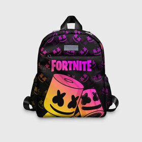 Детский рюкзак 3D с принтом FORTNITE MARSHMELLO в городе Новоалтайск, 100% полиэстер | лямки с регулируемой длиной, сверху петелька, чтобы рюкзак можно было повесить на вешалку. Основное отделение закрывается на молнию, как и внешний карман. Внутри дополнительный карман. По бокам два дополнительных кармашка | chapter 2 | fortnite | marshmello | диджей | игры | маршмэллоу | молоток | фортнайт