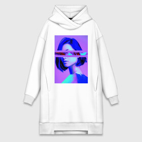 Платье-худи хлопок с принтом Blurred visions в городе Новоалтайск,  |  | art | digital | glitch | арт | глитч | глюк | искажение | искусство | ошибка | цифровое | цифровой