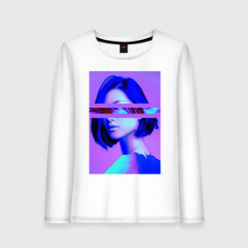 Женский лонгслив хлопок с принтом Blurred visions в городе Новоалтайск, 100% хлопок |  | art | digital | glitch | арт | глитч | глюк | искажение | искусство | ошибка | цифровое | цифровой