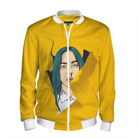Мужской бомбер 3D с принтом Billie Eilish в городе Новоалтайск, 100% полиэстер | застегивается на молнию, по бокам два кармана без застежек, по низу бомбера и на воротнике - эластичная резинка | bad | billie | boy | boys | eilish | girl | girls | music | pop | rap | sad | trend | билли | грустно | девочка | девочки | девушка | мальчик | музыка | поп | рэп | тренд | эйлиш