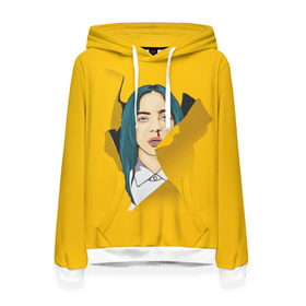 Женская толстовка 3D с принтом Billie Eilish в городе Новоалтайск, 100% полиэстер  | двухслойный капюшон со шнурком для регулировки, мягкие манжеты на рукавах и по низу толстовки, спереди карман-кенгуру с мягким внутренним слоем. | bad | billie | boy | boys | eilish | girl | girls | music | pop | rap | sad | trend | билли | грустно | девочка | девочки | девушка | мальчик | музыка | поп | рэп | тренд | эйлиш