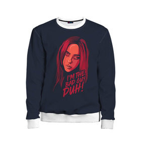 Детский свитшот 3D с принтом Billie Eilish в городе Новоалтайск, 100% полиэстер | свободная посадка, прямой крой, мягкая тканевая резинка на рукавах и понизу свитшота | bad | billie | boy | boys | eilish | girl | girls | music | pop | rap | sad | trend | билли | грустно | девочка | девочки | девушка | мальчик | музыка | поп | рэп | тренд | эйлиш