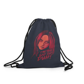 Рюкзак-мешок 3D с принтом Billie Eilish в городе Новоалтайск, 100% полиэстер | плотность ткани — 200 г/м2, размер — 35 х 45 см; лямки — толстые шнурки, застежка на шнуровке, без карманов и подкладки | Тематика изображения на принте: bad | billie | boy | boys | eilish | girl | girls | music | pop | rap | sad | trend | билли | грустно | девочка | девочки | девушка | мальчик | музыка | поп | рэп | тренд | эйлиш
