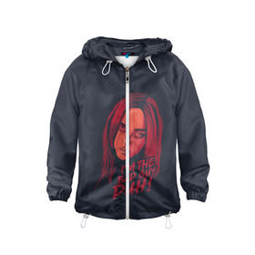 Детская ветровка 3D с принтом Billie Eilish в городе Новоалтайск, 100% полиэстер | подол и капюшон оформлены резинкой с фиксаторами, по бокам два кармана без застежек, один потайной карман на груди | bad | billie | boy | boys | eilish | girl | girls | music | pop | rap | sad | trend | билли | грустно | девочка | девочки | девушка | мальчик | музыка | поп | рэп | тренд | эйлиш