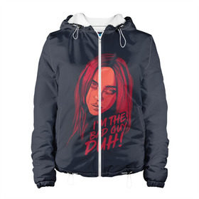 Женская куртка 3D с принтом Billie Eilish в городе Новоалтайск, ткань верха — 100% полиэстер, подклад — флис | прямой крой, подол и капюшон оформлены резинкой с фиксаторами, два кармана без застежек по бокам, один большой потайной карман на груди. Карман на груди застегивается на липучку | bad | billie | boy | boys | eilish | girl | girls | music | pop | rap | sad | trend | билли | грустно | девочка | девочки | девушка | мальчик | музыка | поп | рэп | тренд | эйлиш