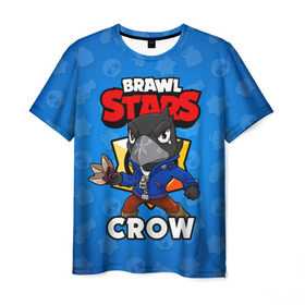 Мужская футболка 3D с принтом BRAWL STARS CROW в городе Новоалтайск, 100% полиэфир | прямой крой, круглый вырез горловины, длина до линии бедер | brawl stars | brawl stars crow | brawler | crow | бравл старз | бравлер | ворон