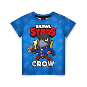 Детская футболка 3D с принтом BRAWL STARS CROW в городе Новоалтайск, 100% гипоаллергенный полиэфир | прямой крой, круглый вырез горловины, длина до линии бедер, чуть спущенное плечо, ткань немного тянется | brawl stars | brawl stars crow | brawler | crow | бравл старз | бравлер | ворон