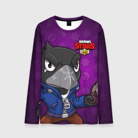 Мужской лонгслив 3D с принтом BRAWL STARS CROW в городе Новоалтайск, 100% полиэстер | длинные рукава, круглый вырез горловины, полуприлегающий силуэт | brawl stars | brawl stars crow | brawler | crow | бравл старз | бравлер | ворон