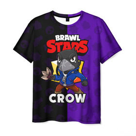 Мужская футболка 3D с принтом BRAWL STARS CROW в городе Новоалтайск, 100% полиэфир | прямой крой, круглый вырез горловины, длина до линии бедер | brawl stars | brawl stars crow | brawler | crow | бравл старз | бравлер | ворон