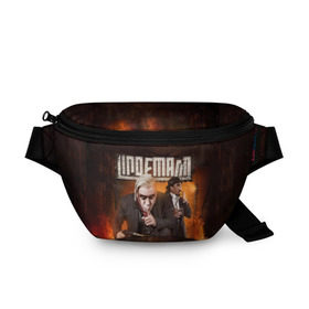 Поясная сумка 3D с принтом LINDEMANN в городе Новоалтайск, 100% полиэстер | плотная ткань, ремень с регулируемой длиной, внутри несколько карманов для мелочей, основное отделение и карман с обратной стороны сумки застегиваются на молнию | lindeman | lindemann | logo | music | pain | rammstein | rock | rumstein | till | группа | линдеман | линдеманн | лого | логотип | метал | музыка | пэйн | раммштайн | рамштаин | рамштайн | рок | символ | тилль