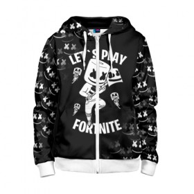 Детская толстовка 3D на молнии с принтом FORTNITE x MARSHMELLO в городе Новоалтайск, 100% полиэстер |  манжеты и пояс оформлены широкой мягкой резинкой, двухслойный капюшон со шнурком для регулировки, спереди карманы и застежка-молния
 | fortnite | fortnite 2 | fortnite x | marshmello | ninja | ninja hyper streamer | ninja streamer | streamer | tyler blevins | маршмелло | ниндзя | фортнайт | фортнайт 2 | фортнайт глава 2