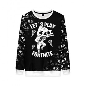 Женский свитшот 3D с принтом FORTNITE x MARSHMELLO в городе Новоалтайск, 100% полиэстер с мягким внутренним слоем | круглый вырез горловины, мягкая резинка на манжетах и поясе, свободная посадка по фигуре | fortnite | fortnite 2 | fortnite x | marshmello | ninja | ninja hyper streamer | ninja streamer | streamer | tyler blevins | маршмелло | ниндзя | фортнайт | фортнайт 2 | фортнайт глава 2