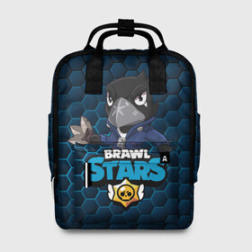 Женский рюкзак 3D с принтом Crow (Brawl Stars) в городе Новоалтайск, 100% полиэстер | лямки с регулируемой длиной, сверху ручки, чтобы рюкзак нести как сумку. Основное отделение закрывается на молнию, как и внешний карман. Внутри два дополнительных кармана, один из которых закрывается на молнию. По бокам два дополнительных кармашка, куда поместится маленькая бутылочка
 | brawl stars | crow | game | leon | бравл | бравл стар | бравл старс | ворон | ворона | детская | детям | игра | компьютерная игра | кров | леон | персонаж | развлечение