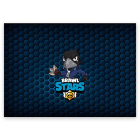 Поздравительная открытка с принтом Crow (Brawl Stars) в городе Новоалтайск, 100% бумага | плотность бумаги 280 г/м2, матовая, на обратной стороне линовка и место для марки
 | brawl stars | crow | game | leon | бравл | бравл стар | бравл старс | ворон | ворона | детская | детям | игра | компьютерная игра | кров | леон | персонаж | развлечение