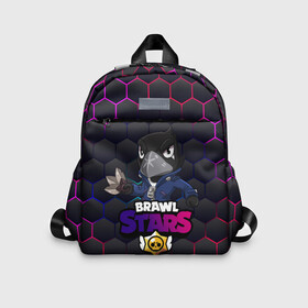Детский рюкзак 3D с принтом Crow (Brawl Stars) в городе Новоалтайск, 100% полиэстер | лямки с регулируемой длиной, сверху петелька, чтобы рюкзак можно было повесить на вешалку. Основное отделение закрывается на молнию, как и внешний карман. Внутри дополнительный карман. По бокам два дополнительных кармашка | brawl stars | crow | game | leon | бравл | бравл стар | бравл старс | ворон | ворона | детская | детям | игра | компьютерная игра | кров | леон | персонаж | развлечение