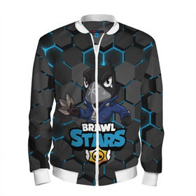 Мужской бомбер 3D с принтом Crow (Brawl Stars) в городе Новоалтайск, 100% полиэстер | застегивается на молнию, по бокам два кармана без застежек, по низу бомбера и на воротнике - эластичная резинка | Тематика изображения на принте: brawl stars | crow | game | leon | бравл | бравл стар | бравл старс | ворон | ворона | детская | детям | игра | компьютерная игра | кров | леон | персонаж | развлечение