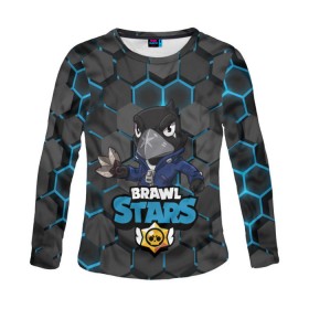 Женский лонгслив 3D с принтом Crow (Brawl Stars) в городе Новоалтайск, 100% полиэстер | длинные рукава, круглый вырез горловины, полуприлегающий силуэт | brawl stars | crow | game | leon | бравл | бравл стар | бравл старс | ворон | ворона | детская | детям | игра | компьютерная игра | кров | леон | персонаж | развлечение