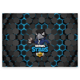 Поздравительная открытка с принтом Crow (Brawl Stars) в городе Новоалтайск, 100% бумага | плотность бумаги 280 г/м2, матовая, на обратной стороне линовка и место для марки
 | brawl stars | crow | game | leon | бравл | бравл стар | бравл старс | ворон | ворона | детская | детям | игра | компьютерная игра | кров | леон | персонаж | развлечение