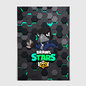 Постер с принтом Crow (Brawl Stars) в городе Новоалтайск, 100% бумага
 | бумага, плотность 150 мг. Матовая, но за счет высокого коэффициента гладкости имеет небольшой блеск и дает на свету блики, но в отличии от глянцевой бумаги не покрыта лаком | brawl stars | crow | game | leon | бравл | бравл стар | бравл старс | ворон | ворона | детская | детям | игра | компьютерная игра | кров | леон | персонаж | развлечение