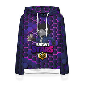 Женская толстовка 3D с принтом Crow (Brawl Stars) в городе Новоалтайск, 100% полиэстер  | двухслойный капюшон со шнурком для регулировки, мягкие манжеты на рукавах и по низу толстовки, спереди карман-кенгуру с мягким внутренним слоем. | brawl stars | crow | game | leon | бравл | бравл стар | бравл старс | ворон | ворона | детская | детям | игра | компьютерная игра | кров | леон | персонаж | развлечение