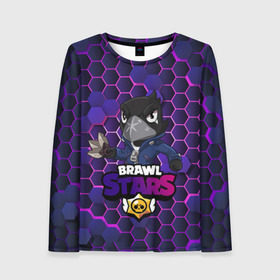 Женский лонгслив 3D с принтом Crow (Brawl Stars) в городе Новоалтайск, 100% полиэстер | длинные рукава, круглый вырез горловины, полуприлегающий силуэт | brawl stars | crow | game | leon | бравл | бравл стар | бравл старс | ворон | ворона | детская | детям | игра | компьютерная игра | кров | леон | персонаж | развлечение