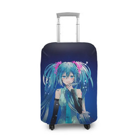 Чехол для чемодана 3D с принтом Hatsune Miku в городе Новоалтайск, 86% полиэфир, 14% спандекс | двустороннее нанесение принта, прорези для ручек и колес | Тематика изображения на принте: anime | aquamarin | aquamarine | everlasting | hatsune | j pop | miku | projectdiva | singer | summer | vocaloid | аквамарин | аниме | вокалоид | мику | певица | хацуне | хацунэ