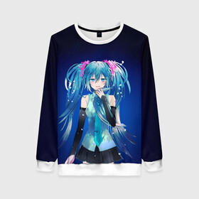 Женский свитшот 3D с принтом Hatsune Miku в городе Новоалтайск, 100% полиэстер с мягким внутренним слоем | круглый вырез горловины, мягкая резинка на манжетах и поясе, свободная посадка по фигуре | anime | aquamarin | aquamarine | everlasting | hatsune | j pop | miku | projectdiva | singer | summer | vocaloid | аквамарин | аниме | вокалоид | мику | певица | хацуне | хацунэ