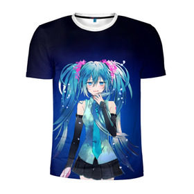 Мужская футболка 3D спортивная с принтом Hatsune Miku в городе Новоалтайск, 100% полиэстер с улучшенными характеристиками | приталенный силуэт, круглая горловина, широкие плечи, сужается к линии бедра | Тематика изображения на принте: anime | aquamarin | aquamarine | everlasting | hatsune | j pop | miku | projectdiva | singer | summer | vocaloid | аквамарин | аниме | вокалоид | мику | певица | хацуне | хацунэ