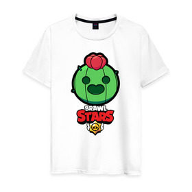 Мужская футболка хлопок с принтом Brawl Stars. Spike в городе Новоалтайск, 100% хлопок | прямой крой, круглый вырез горловины, длина до линии бедер, слегка спущенное плечо. | Тематика изображения на принте: bo | brawl | brock | bull | colt | dynamike | elprimo | jessie | moba | nita | shelly | spike | stars | бо | брок | булл | джесси | динамайк | кольт | нита | спайк | шелли | эльпримо