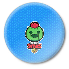 Значок с принтом Brawl Stars. Spike в городе Новоалтайск,  металл | круглая форма, металлическая застежка в виде булавки | bo | brawl | brock | bull | colt | dynamike | elprimo | jessie | moba | nita | shelly | spike | stars | бо | брок | булл | джесси | динамайк | кольт | нита | спайк | шелли | эльпримо