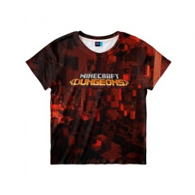 Детская футболка 3D с принтом MINECRAFT DUNGEONS в городе Новоалтайск, 100% гипоаллергенный полиэфир | прямой крой, круглый вырез горловины, длина до линии бедер, чуть спущенное плечо, ткань немного тянется | craft | creeper | dungeon | dungeons | earth | game | logo | mine | minecraft | minecraft dungeons | mobile | online | дунгеонс | земля | зомби | игра | крипер | лого | майкрафт | майнкрафт | онлайн | подземелье