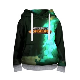 Детская толстовка 3D с принтом MINECRAFT DUNGEONS в городе Новоалтайск, 100% полиэстер | двухслойный капюшон со шнурком для регулировки, мягкие манжеты на рукавах и по низу толстовки, спереди карман-кенгуру с мягким внутренним слоем | craft | creeper | dungeon | dungeons | earth | game | logo | mine | minecraft | minecraft dungeons | mobile | online | дунгеонс | земля | зомби | игра | крипер | лого | майкрафт | майнкрафт | онлайн | подземелье