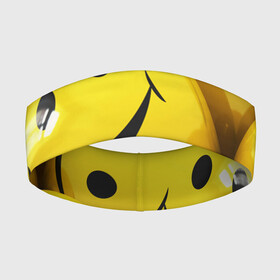 Повязка на голову 3D с принтом YELLOW SMILE в городе Новоалтайск,  |  | emoji | настроение | позитив | смайлики | смайлы | стикеры | текстура смайл | улыбки | фон смайл | эмодзи