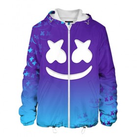 Мужская куртка 3D с принтом MARSHMELLO в городе Новоалтайск, ткань верха — 100% полиэстер, подклад — флис | прямой крой, подол и капюшон оформлены резинкой с фиксаторами, два кармана без застежек по бокам, один большой потайной карман на груди. Карман на груди застегивается на липучку | Тематика изображения на принте: america | dj | marshmello | usa | америка | маршмелло