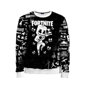 Детский свитшот 3D с принтом FORTNITE MARSHMELLO в городе Новоалтайск, 100% полиэстер | свободная посадка, прямой крой, мягкая тканевая резинка на рукавах и понизу свитшота | fnchap2 | fortnite | fortnite 2 | fortnite x | marshmello | ninja | ninja hyper streamer | ninja streamer | streamer | tyler blevins | маршмелло | ниндзя | фортнайт | фортнайт 2 | фортнайт глава 2