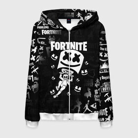 Мужская толстовка 3D на молнии с принтом FORTNITE MARSHMELLO в городе Новоалтайск, 100% полиэстер | длина до линии бедра, манжеты и пояс оформлены мягкой тканевой резинкой, двухслойный капюшон со шнурком для регулировки, спереди молния, по бокам два кармана | fnchap2 | fortnite | fortnite 2 | fortnite x | marshmello | ninja | ninja hyper streamer | ninja streamer | streamer | tyler blevins | маршмелло | ниндзя | фортнайт | фортнайт 2 | фортнайт глава 2