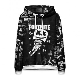 Мужская толстовка 3D с принтом FORTNITE MARSHMELLO в городе Новоалтайск, 100% полиэстер | двухслойный капюшон со шнурком для регулировки, мягкие манжеты на рукавах и по низу толстовки, спереди карман-кенгуру с мягким внутренним слоем. | fnchap2 | fortnite | fortnite 2 | fortnite x | marshmello | ninja | ninja hyper streamer | ninja streamer | streamer | tyler blevins | маршмелло | ниндзя | фортнайт | фортнайт 2 | фортнайт глава 2