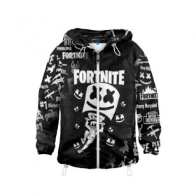 Детская ветровка 3D с принтом FORTNITE MARSHMELLO в городе Новоалтайск, 100% полиэстер | подол и капюшон оформлены резинкой с фиксаторами, по бокам два кармана без застежек, один потайной карман на груди | fnchap2 | fortnite | fortnite 2 | fortnite x | marshmello | ninja | ninja hyper streamer | ninja streamer | streamer | tyler blevins | маршмелло | ниндзя | фортнайт | фортнайт 2 | фортнайт глава 2