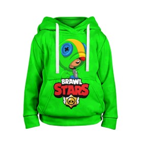 Детская толстовка 3D с принтом BRAWL STARS LEON в городе Новоалтайск, 100% полиэстер | двухслойный капюшон со шнурком для регулировки, мягкие манжеты на рукавах и по низу толстовки, спереди карман-кенгуру с мягким внутренним слоем | brawl stars | bull | colt | crow | leon | stars | берли | бо | брок | ворон | джесси | динамайк | дэррил | кольт | леон | мортис | нита | пайпер | пенни | поко | пэм | рикошет | спайк | фрэнк | шелли | эль примо