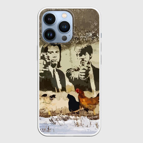 Чехол для iPhone 13 Pro с принтом Pulp fiction in Russia в городе Новоалтайск,  |  | chicken | humor | plaster | pulp fiction | russia | snow | tarantino | travolta | wall | криминальное чтиво | курица | россия | снег | стена | тарантино | штукатурка
