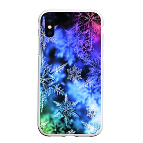 Чехол для iPhone XS Max матовый с принтом ЗИМНЕЕ УТРО в городе Новоалтайск, Силикон | Область печати: задняя сторона чехла, без боковых панелей | 2019 | 2020 | background | holiday | new year | rat | snow | год крысы | новый год | синий | снег | снежинки | текстура | фон