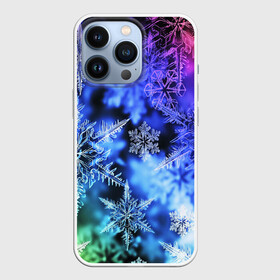 Чехол для iPhone 13 Pro с принтом ЗИМНЕЕ УТРО в городе Новоалтайск,  |  | Тематика изображения на принте: 2019 | 2020 | background | holiday | new year | rat | snow | год крысы | новый год | синий | снег | снежинки | текстура | фон