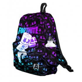 Рюкзак 3D с принтом FORTNITE MARSHMELLO в городе Новоалтайск, 100% полиэстер | лямки с регулируемой длиной, сверху петелька, чтобы рюкзак можно было повесить на вешалку. Основное отделение закрывается на молнию, как и внешний карман. Внутри два дополнительных кармана, один из которых закрывается на молнию. По бокам два дополнительных кармашка | fnchap2 | fortnite | fortnite 2 | fortnite x | marshmello | ninja | ninja hyper streamer | ninja streamer | streamer | tyler blevins | маршмелло | ниндзя | фортнайт | фортнайт 2 | фортнайт глава 2