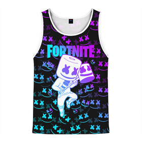Мужская майка 3D с принтом FORTNITE MARSHMELLO в городе Новоалтайск, 100% полиэстер | круглая горловина, приталенный силуэт, длина до линии бедра. Пройма и горловина окантованы тонкой бейкой | Тематика изображения на принте: fnchap2 | fortnite | fortnite 2 | fortnite x | marshmello | ninja | ninja hyper streamer | ninja streamer | streamer | tyler blevins | маршмелло | ниндзя | фортнайт | фортнайт 2 | фортнайт глава 2