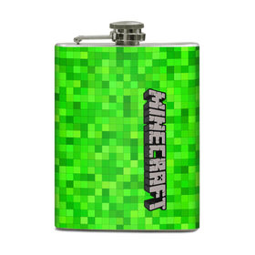 Фляга с принтом MINECRAFT в городе Новоалтайск, металлический корпус | емкость 0,22 л, размер 125 х 94 мм. Виниловая наклейка запечатывается полностью | Тематика изображения на принте: game | minecraft | блоки | игра | квадраты | компьютерная игра | крипер | майнкрафт