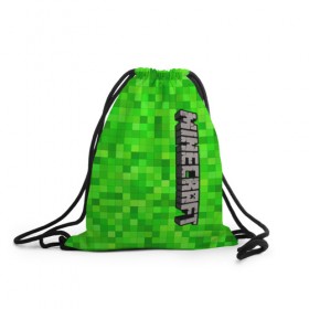 Рюкзак-мешок 3D с принтом MINECRAFT в городе Новоалтайск, 100% полиэстер | плотность ткани — 200 г/м2, размер — 35 х 45 см; лямки — толстые шнурки, застежка на шнуровке, без карманов и подкладки | game | minecraft | блоки | игра | квадраты | компьютерная игра | крипер | майнкрафт