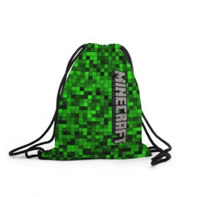Рюкзак-мешок 3D с принтом MINECRAFT в городе Новоалтайск, 100% полиэстер | плотность ткани — 200 г/м2, размер — 35 х 45 см; лямки — толстые шнурки, застежка на шнуровке, без карманов и подкладки | game | minecraft | блоки | игра | квадраты | компьютерная игра | крипер | майнкрафт