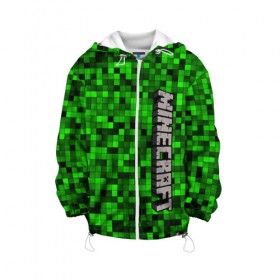 Детская куртка 3D с принтом MINECRAFT в городе Новоалтайск, 100% полиэстер | застежка — молния, подол и капюшон оформлены резинкой с фиксаторами, по бокам — два кармана без застежек, один потайной карман на груди, плотность верхнего слоя — 90 г/м2; плотность флисового подклада — 260 г/м2 | game | minecraft | блоки | игра | квадраты | компьютерная игра | крипер | майнкрафт