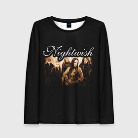 Женский лонгслив 3D с принтом Nightwish в городе Новоалтайск, 100% полиэстер | длинные рукава, круглый вырез горловины, полуприлегающий силуэт | metal | nightwish | symphonic metal | tarja | tarja turunen | turunen | метал | найтвиш | симфоник метал | тарья | турунен